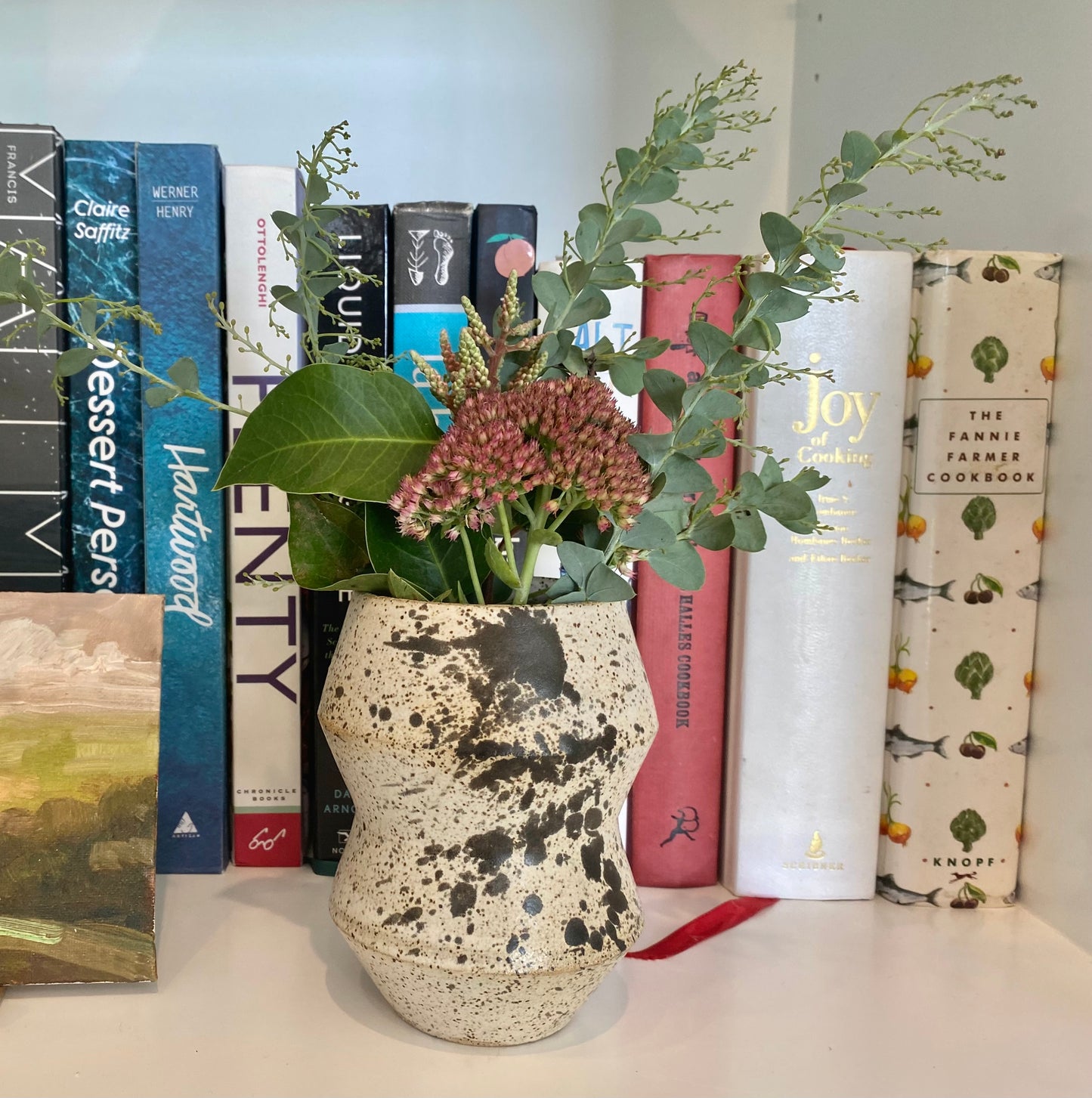 medium charcoal splattered vase