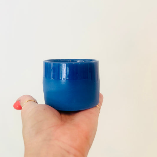 small blue porcelain tumblers