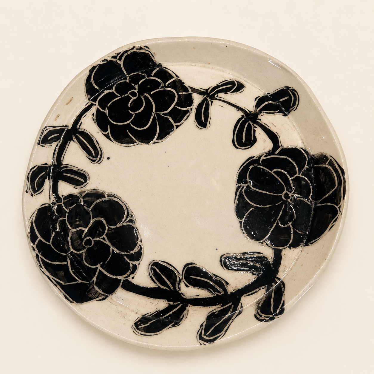 set of 4 hand painted plates