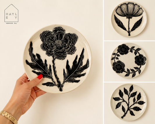 set of 4 hand painted plates