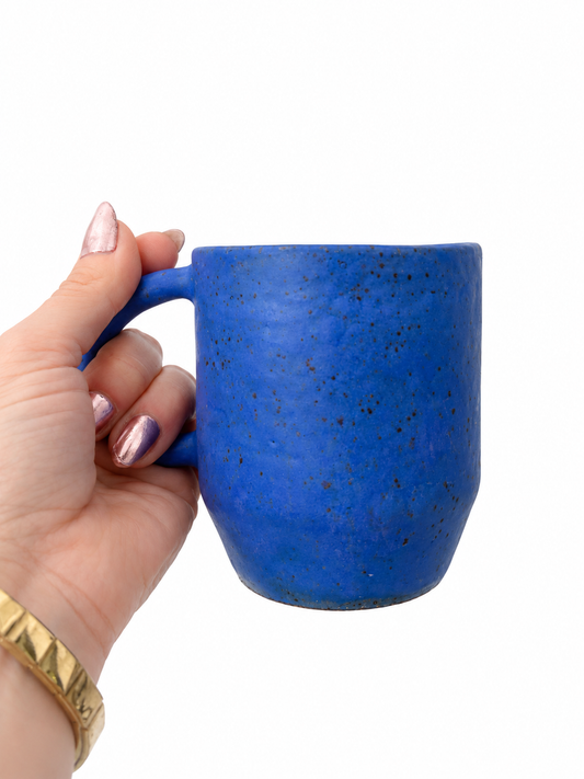 worn blue jean mugs