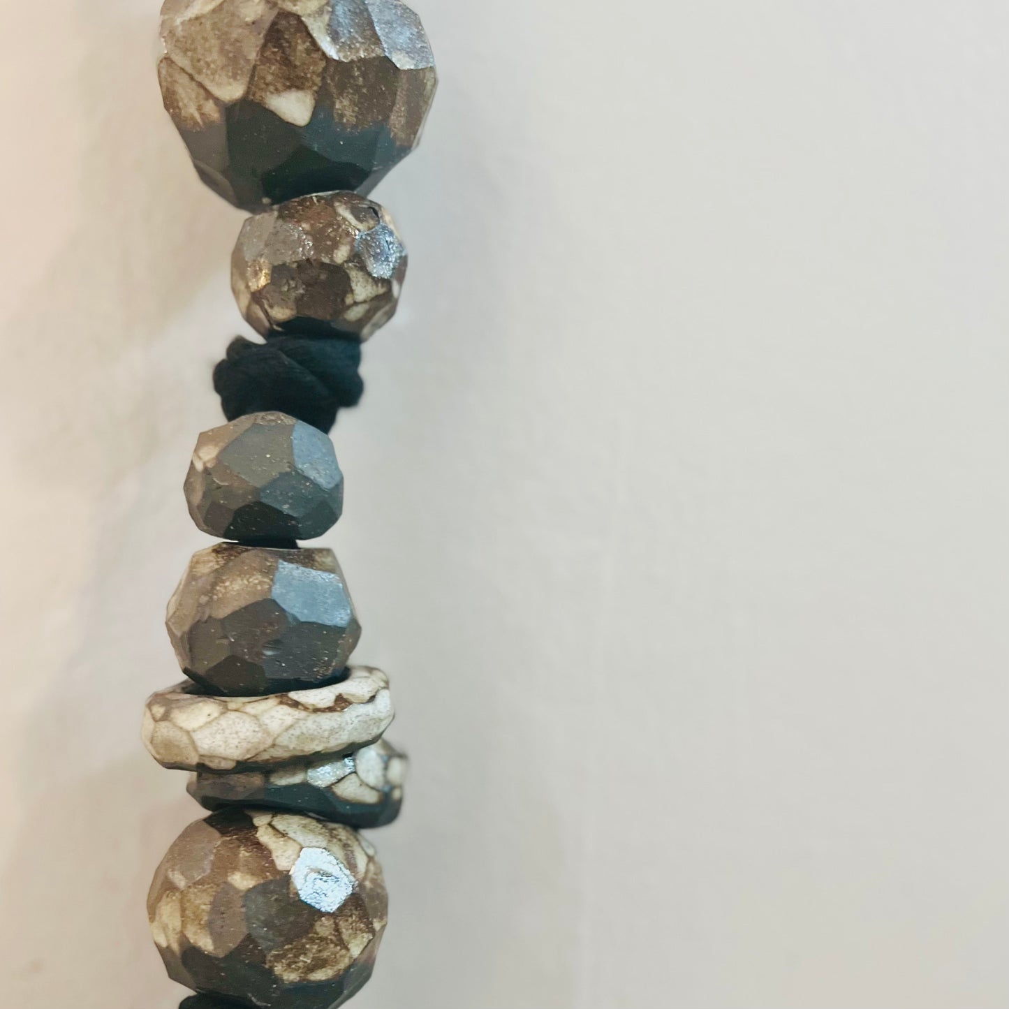 black strung ceramic beads